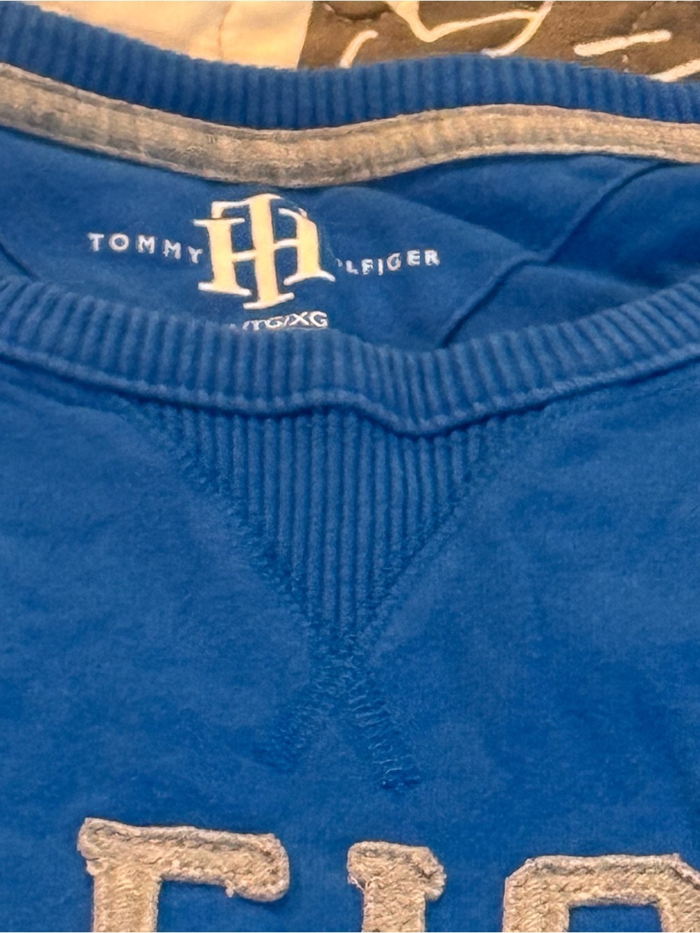 Tommy Hilfiger Royal Blue Long-Sleeve Logo Tee mens XL - Picture 3 of 3
